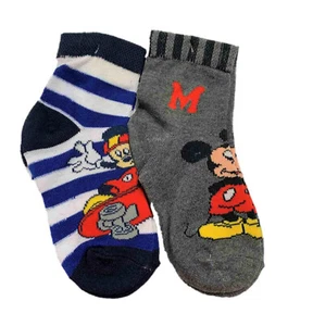 Disney Mickey Mouse 2 Sock Set ~ Size 4-6 (Skateboarding Mickey; M for Mickey) - Picture 1 of 3