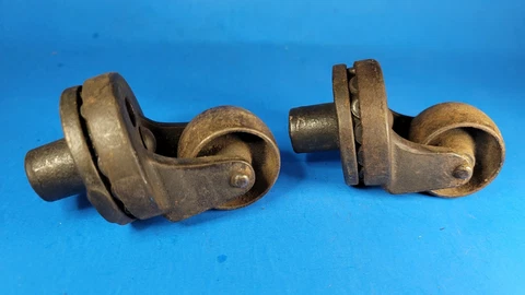 Vintage Payson Piano Roller Bearing Steel Wheel Swivel Casters 2" Wheel Cover
