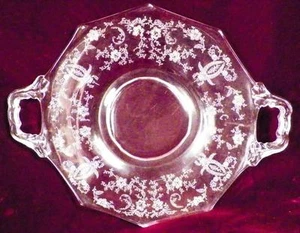 New Martinsville Viking Prelude Plate 2 Handled Clear Elegant Glass 2019 Vintage - Picture 1 of 4
