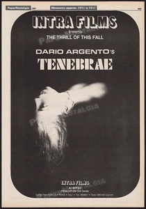 TENEBRAE - Original 1982 Trade AD / poster _ Dario Argento _ Tenebre _ Intra - Picture 1 of 1
