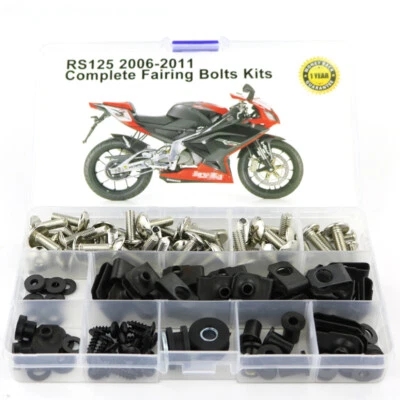 Complete Motor Fairing Bolts Kit Screws Fit For Aprilia RS125 2006-2011 Silver — 第 1/4 张图片