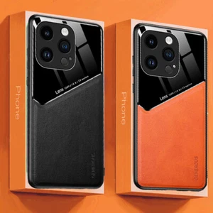 Magnetic Case For iPhone 16 15 14 13 12 11 Pro Max XR 8 7 Leather Hybrid Cover - Picture 1 of 17