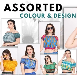 Lote surtido de top abullonado largo recortado estampado floral de verano para mujer - Imagen 1 de 22