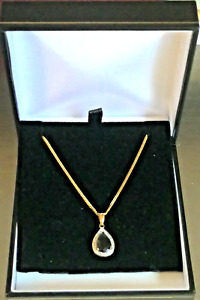 9CT GOLD, SAPPHIRE & DIAMOND NECKLACE ~ Hallmarked ~ Presentation Box ~ 3.9 Gram