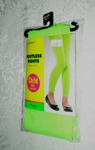 Child M/L to 85 lbs. Age 6+ NEON GREEN Footless Tights ONE PAIR - Picture 1 of 2