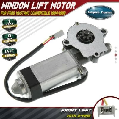 Motor de ventana con engranaje de 9 dientes para Ford Mustang 1984-1993 convertible delantero izquierdo Foto 1 de 4