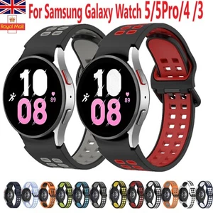 For Samsung Galaxy Watch 5 4 40 44mm Classic 42 46mm Silicone Sports Band Strap - Picture 1 of 50