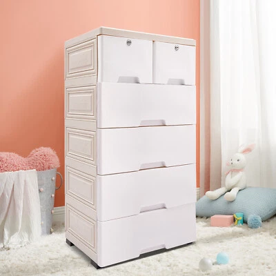 Tall Dresser for Bedroom Dresser with 6 Drawers, Chest of 6-Drawer Dresser White - Image 1 of 4