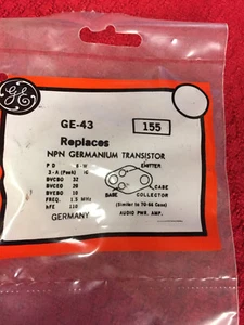 GE-43 NPN GERMANIUM TRANSISTOR - Picture 1 of 1