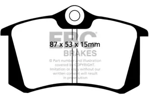 EBC Yellowstuff Rear Brake Pads for Seat Leon Mk1 1M 1.8 Turbo Cupra 180HP 99>05 - Picture 1 of 1