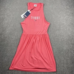 Tommy Jeans Garden Rose Pink Sleeveless Lala Skater Dress Size S New & Tags - Picture 1 of 7