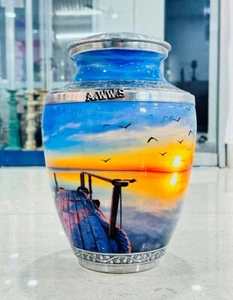 Dock of the Bay Sunset Cremation Urns for Adult Ashes for Human Ashes with Match - Picture 1 of 13