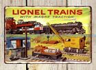 tin sings railroad locomotive Magne Traction 1956 Lionel Trains metal tin sign