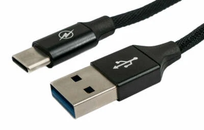 USB 3.1 Cable 3m Type C Male to 3.0 Type A Male Braided Adapter Black - Image 1 of 4