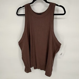 Old Navy Women’s First-Layer Rib-Knit Brown Summer Tank Top Size 4X New - Picture 1 of 6