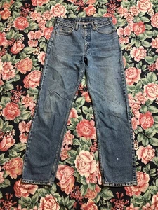 VINTAGE Levis Jeans 615 02 31X32 blau Regular Fit Straight Leg Denim 90s Faded - Bild 1 von 24