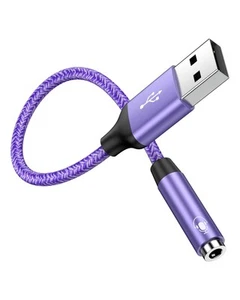 USB to 3.5mm Jack Audio Adapter, USB to Aux Cable External Stereo Sound Card,... - Picture 1 of 7