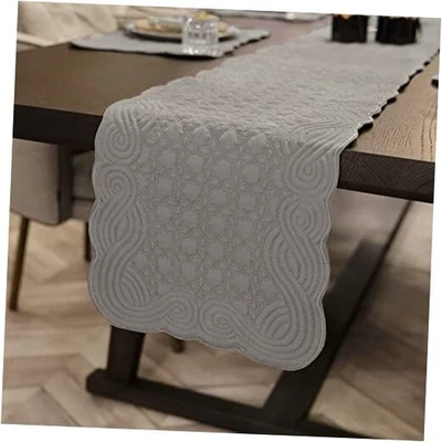  Corredor de mesa acolchado granja 13 x 60 pulgadas corredor rectangular-gris claro Foto 1 de 4