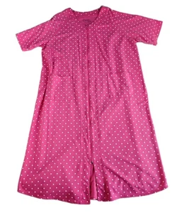Dreams & Co 1X Plus rosa gepunktet Reißverschluss Staubmantel Morgenmantel Hauskleid Baumwolle Poly - Bild 1 von 8