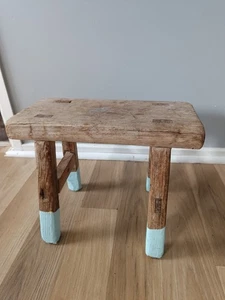 ANTIQUE VINTAGE OLD WOODEN STOOL - Picture 1 of 12