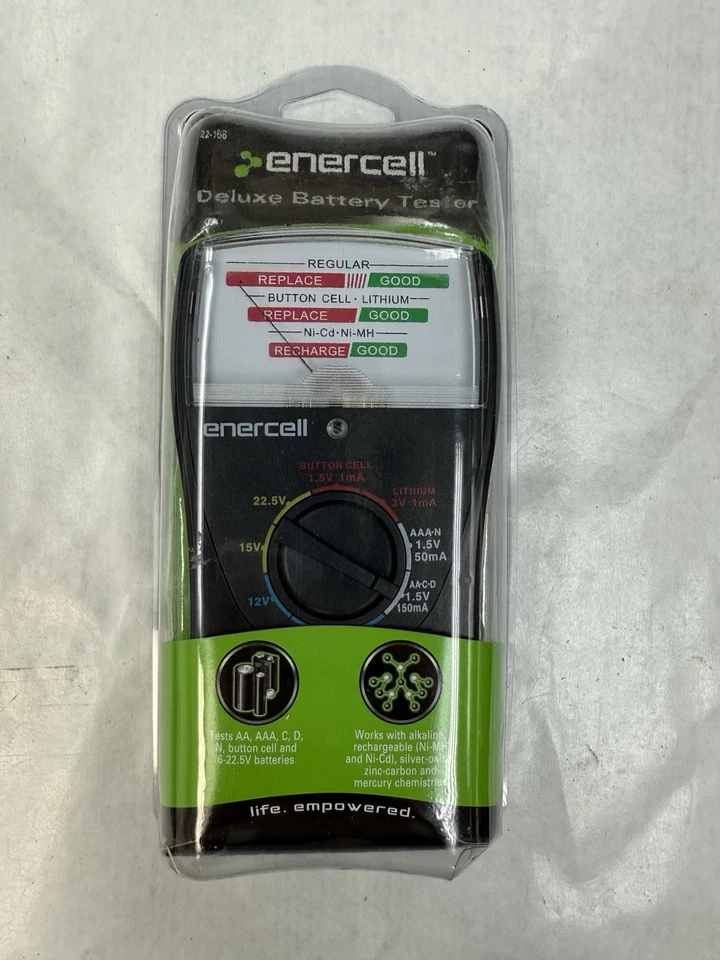 Enercell Cat. No. 22-156 Analog Battery Tester 1.5v To 22.5v Check Button Cell - Image 1 of 3