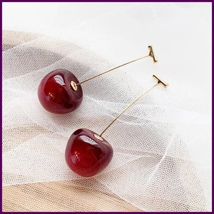 Süße Kirschfrucht Acryl Ohrringe Modische Harz Kirsche Ohrringe - Bild 1 von 24