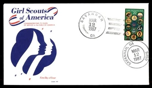 Mayfairstamps US FDC 1987 Georgia girl scouts of America First Day Cover aau_492 - Picture 1 of 2