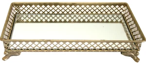 Dekoratives, kleines Tablett mit Spiegelboden, Antikoptik, NEU - Geschenkidee - Bild 1 von 6