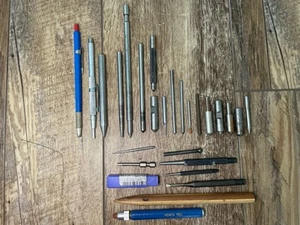 Lotto attrezzi da disegno e macchinista misti vintage - 27 pezzi USA + altro - Foto 1 di 6