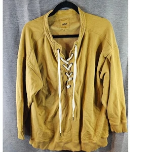 Felpa Aerie donna L domenica stringata oversize accogliente French Terry senape giallo - Foto 1 di 6