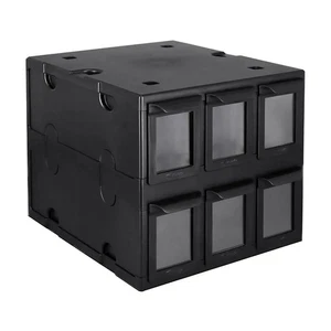 BCW 6-Drawer Collectible Card Catalog Storage Box - Black - Picture 1 of 3