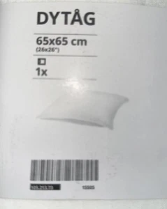 3 X IKEA Dytag Cushion cover, Euro 26x26 " 105.213.73 White Pillow Case Sham - Picture 1 of 13