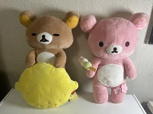 Oso de peluche rosa Rilakkuma con paleta y peluche de limón - Imagen 1 de 7