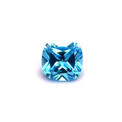 Piedra preciosa facetada cuadrada aguamarina corte cojín azul vivo gema aguamarina Foto 1 de 4