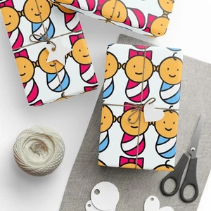 Es sind Zwillinge! Premium umweltfreundliches dekoratives Geschenkpapier - Bild 1 von 21