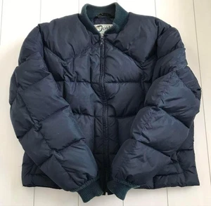 Schott 90s Down Jacket Made in USA Black Casual Rib Neck & Cuffs Used - Picture 1 of 10