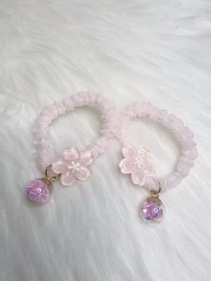 2 Piezas Nuevo Japonés Sakura Corbata Elástica Cola de Caballo Soporte Rosa Mujeres Foto 1 de 3