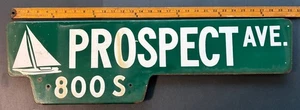 Authentisches Vintage 2-seitiges Schild 800 S PROSPECT AVE Redondo Beach CA ~ Straße gebraucht - Bild 1 von 10