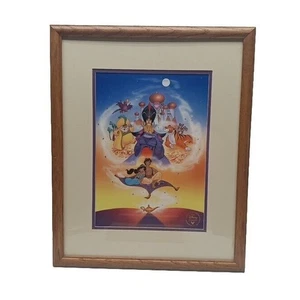 Disney Aladdin Lithograph Poster Matted Framed 21" x 17" Jasmine Rajah Jafar - Picture 1 of 5