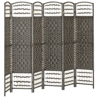 6 Panel Room Divider Folding Privacy Screen 5.6' Separator Wave Fiber - Изображение 1 из 4