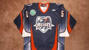 Ontario Reign ECHL Game Used Worn Jersey Lane Caffaro 2010 201111 SP 54 MeiGrey - Bild 1 von 8