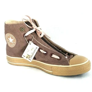 CONVERSE High Top Shoes Brown Zip Up Canvas Mens US 7.5 Women's 9.5 EU 41 RARE * - Picture 1 of 9
