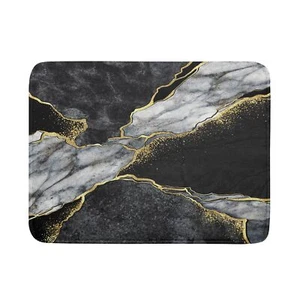 Marble Dish Drying Mat For Kitchen Counter 18x24 Inch Black Grey Gold Marbling P - Picture 1 of 7
