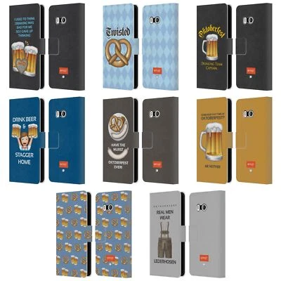 OFFICIAL emoji® OKTOBERFEST LEATHER BOOK WALLET CASE FOR HTC PHONES 1 - Image 1 of 4