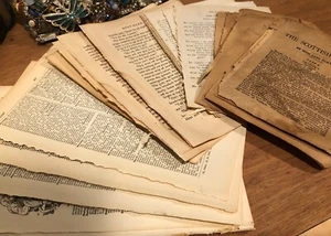 GRANDE lotto di pagine di libri vintage e antichi * mix casuale da una pila enorme!!Diario dell'artigianato - Foto 1 di 4