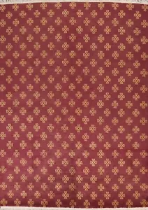 Vegetable Dye Geometric Nepalese Oriental Area Rug Wool Hand-knotted 8x10 Carpet - Picture 1 of 12