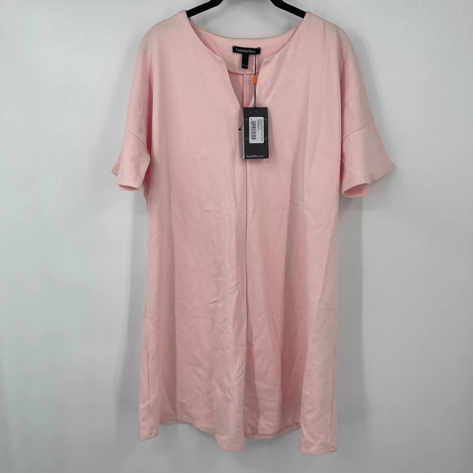 Isabella Oliver Womens Dress 2 Pink Short Sleeves Reesse Maternity Ponte Stretch - Image 1 of 4