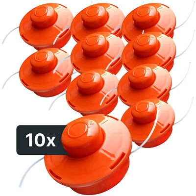 NEMAXX® Fadenkopf für Motorsense [FADENKOPF M10 GEWINDE] – Orange (10 Stück)