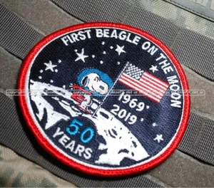 NASA APOLLO-11 ARMSTRONG 1969-2019 50th-YEAR 1st BEAGLE on the MOON Snoopy PATCH - Picture 1 of 12