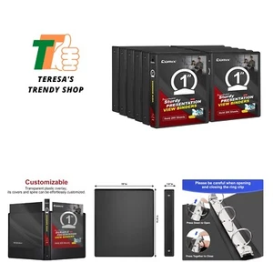 Stabiler 3 Ring Ordner 1 Zoll mit Klarsichthülle, 1" Rundring Ansicht Ordner... - Bild 1 von 8